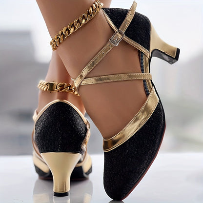 Hoge Hakken met Riem en Glanzend Leer