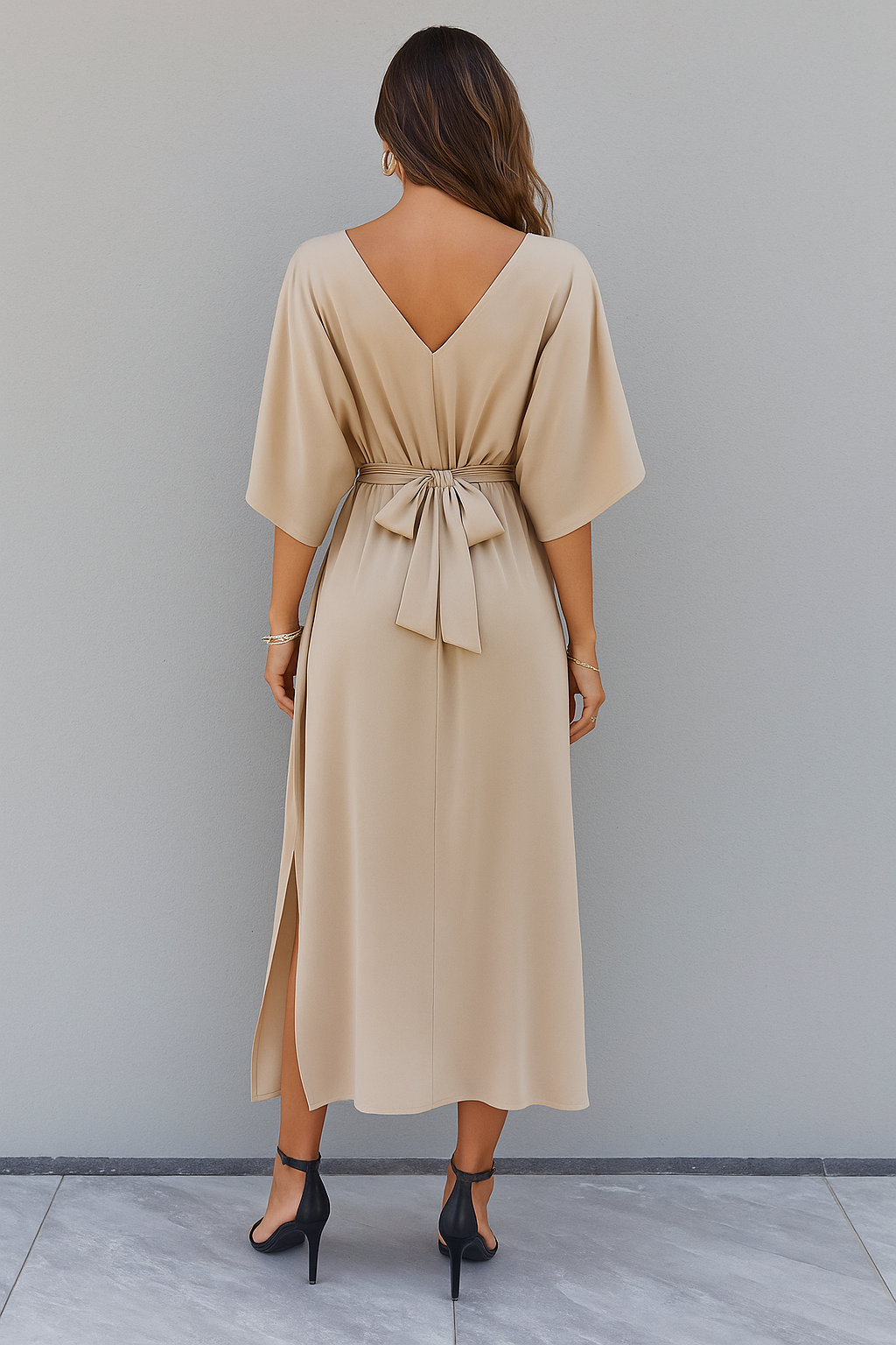 Zomerjurk Dames Maxi V-hals Losse Pasvorm Comfortabel
