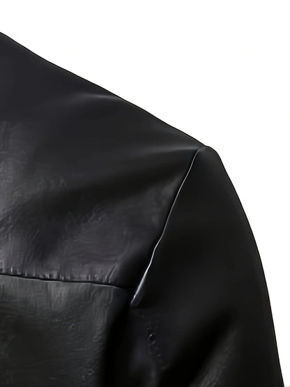 Leren Jas Elegant Zwarte Heren