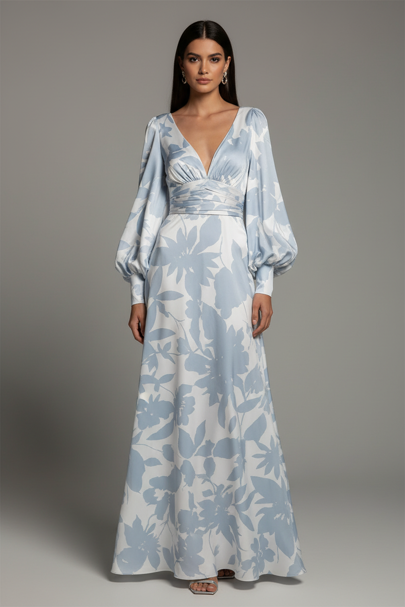 Vrouwelijke Maxi Jurk met V-hals Zomerjurk - StudioMarella