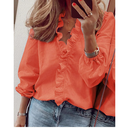Vrouwelijke Blouse Chiffon Licht Pluizig Detail - StudioMarella