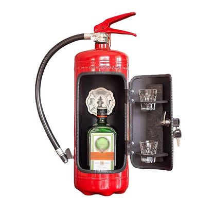 Brandblussershouder voor Flessen Rood Zwart Decoratief Blusapparaat Wijnhouder Drankdispenser Humoristische Barattribute Whisky Champagne Gin Wodka Origineel Cadeau