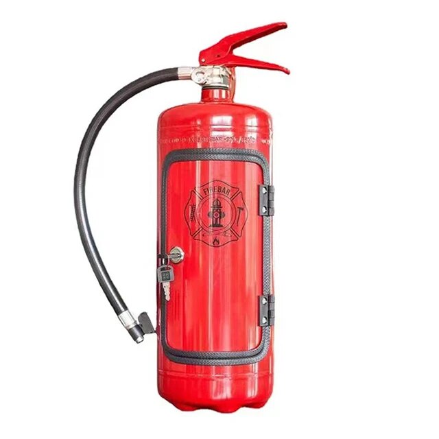 Brandblussershouder voor Flessen Rood Zwart Decoratief Blusapparaat Wijnhouder Drankdispenser Humoristische Barattribute Whisky Champagne Gin Wodka Origineel Cadeau