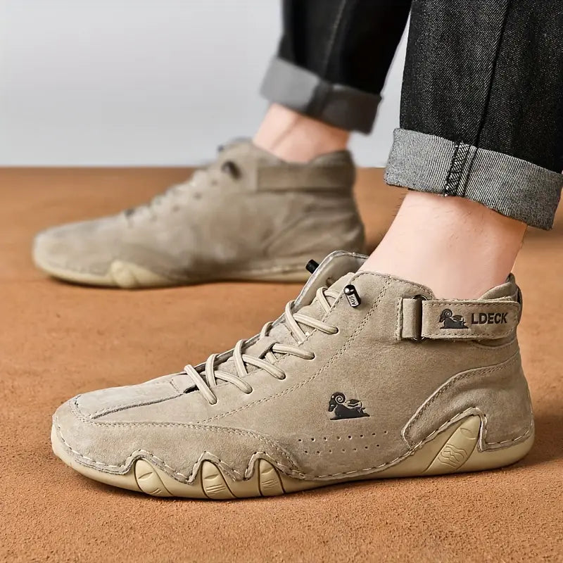 Waterdichte Heren Laarsschoenen met Hoge Schacht en Elastische Sluiting Kunstleer Robuust Straatmode