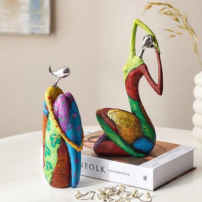 Handgemaakte Abstracte Vrouwenbeelden in Felle Kleuren – Elegante Harsen Sculpturen voor Woonkamer, Slaapkamer & Werkplek | Moderne Kunstdecoratie | Expressieve Interieurobjecten | Cadeau voor Kunstliefhebbers