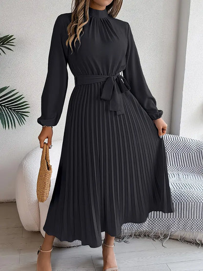 Midi Jurk met Ceintuur Minimalistisch Design