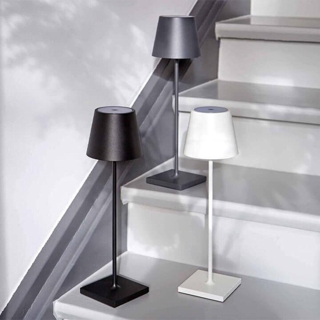 Oplaadbare Tafellamp met Touch-Dimmer IP54 Waterdicht Draadloos LED-Licht Buiten & Binnen 3 Lichtstanden voor Terras Restaurant Balkon