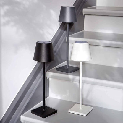 Oplaadbare Tafellamp met Touch-Dimmer IP54 Waterdicht Draadloos LED-Licht Buiten & Binnen 3 Lichtstanden voor Terras Restaurant Balkon