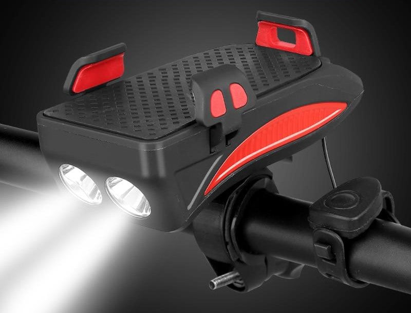 Fietslamp Telefoonhouder Powerbank 4000mAh 400 Lumen Met Claxon