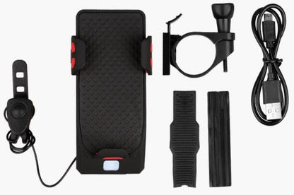 Fietslamp Telefoonhouder Powerbank 4000mAh 400 Lumen Met Claxon