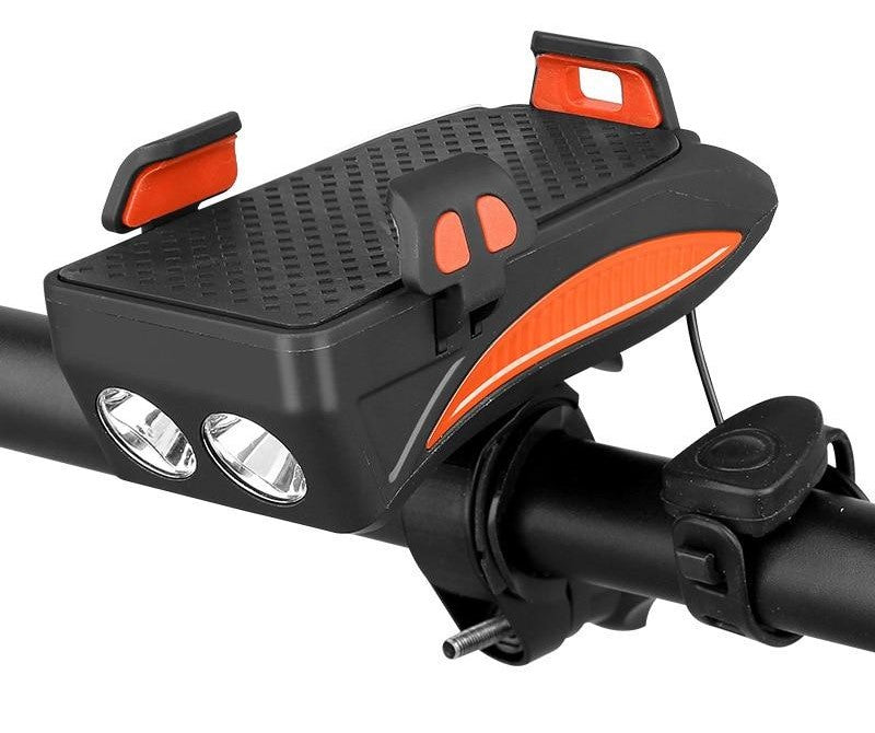 Fietslamp Telefoonhouder Powerbank 4000mAh 400 Lumen Met Claxon