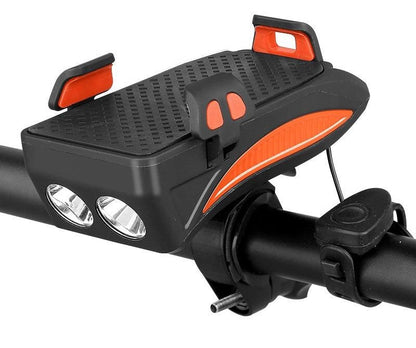Fietslamp Telefoonhouder Powerbank 4000mAh 400 Lumen Met Claxon