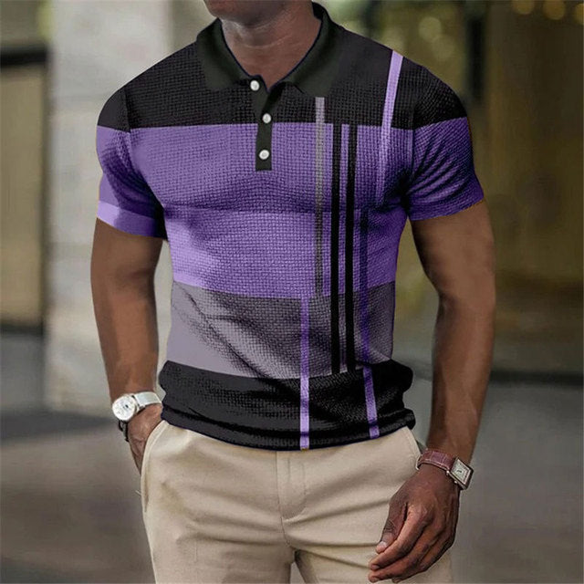 Finn | Klassieke polo met moderne twist in de kleur Paars voor heren in Heritage stijl ideaal voor de lente.