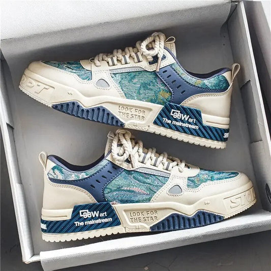 Heren Schoenen Blauw Wit Stijlvol Design - StudioMarella