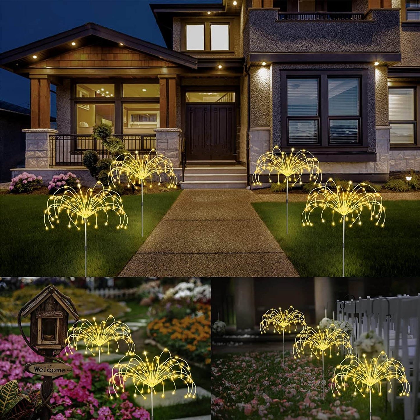 Zonnevuurwerk Tuinlamp 120 LED | Waterdicht IP65 | 8 Verlichtingsmodi