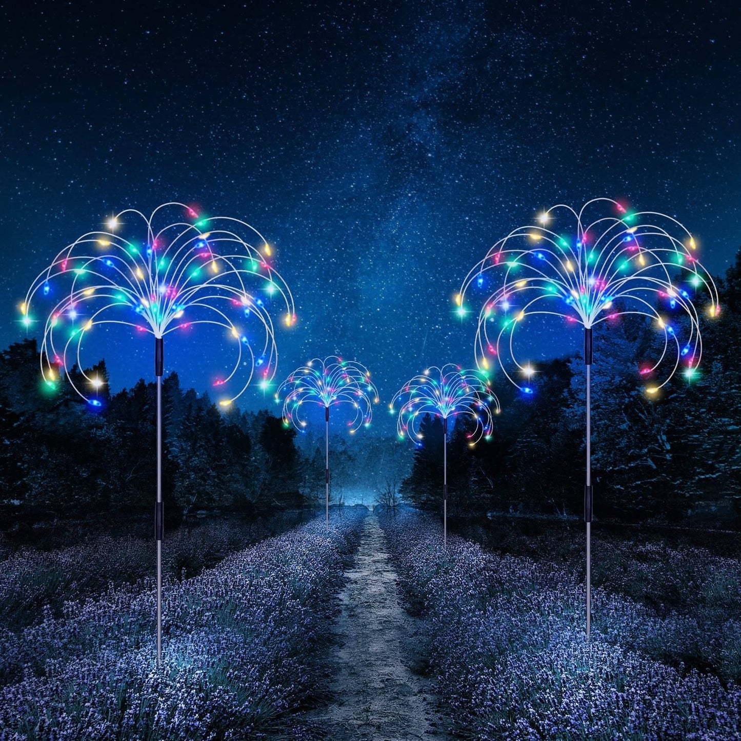 Zonnevuurwerk Tuinlamp 120 LED | Waterdicht IP65 | 8 Verlichtingsmodi