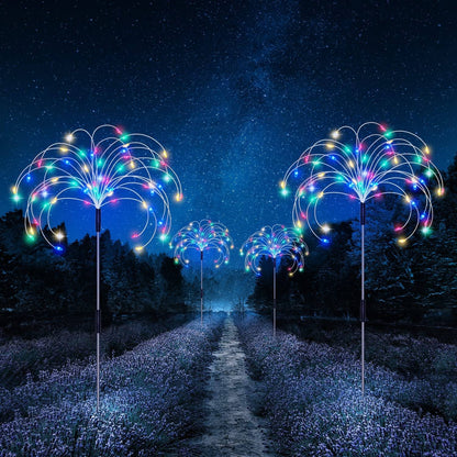 Solarlamp Vuurwerkeffect 120 LED Waterdicht Tuinverlichting 70cm voor Pad Zwembad