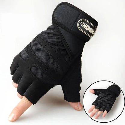 Sporthandschoenen met Polssteun Zwart Schokwerend voor Fitness | sporthandschoenen met polsbescherming gym handschoenen fitnesshandschoenen krachttraining wielrennen ademend antislip