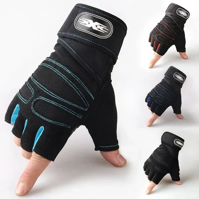 Sporthandschoenen met Polssteun Zwart Schokwerend voor Fitness | sporthandschoenen met polsbescherming gym handschoenen fitnesshandschoenen krachttraining wielrennen ademend antislip