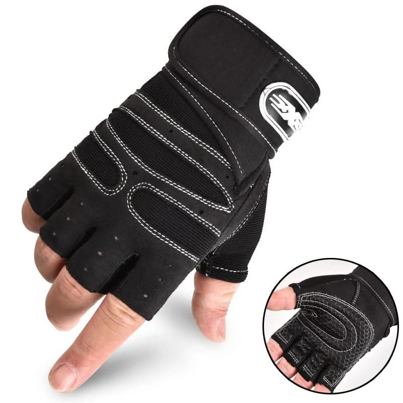 Sporthandschoenen met Polssteun Zwart Schokwerend voor Fitness | sporthandschoenen met polsbescherming gym handschoenen fitnesshandschoenen krachttraining wielrennen ademend antislip