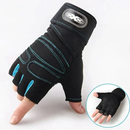 Sporthandschoenen met Polssteun Zwart Schokwerend voor Fitness | sporthandschoenen met polsbescherming gym handschoenen fitnesshandschoenen krachttraining wielrennen ademend antislip