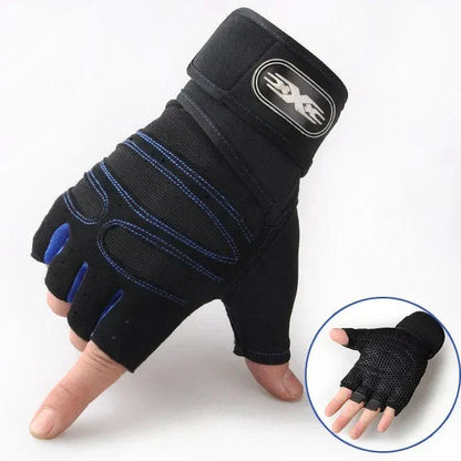 Sporthandschoenen met Polssteun Zwart Schokwerend voor Fitness | sporthandschoenen met polsbescherming gym handschoenen fitnesshandschoenen krachttraining wielrennen ademend antislip