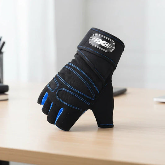 Sporthandschoenen met Polssteun Zwart Schokwerend voor Fitness | sporthandschoenen met polsbescherming gym handschoenen fitnesshandschoenen krachttraining wielrennen ademend antislip
