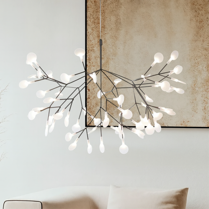 Vuurvlieg hanglamp acryl ijzer Ø80 modern Scandinavisch interieur kroonluchter eetkamer woonkamer design verlichting