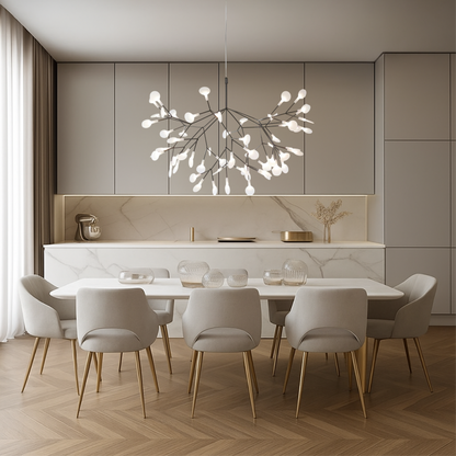 Vuurvlieg hanglamp acryl ijzer Ø80 modern Scandinavisch interieur kroonluchter eetkamer woonkamer design verlichting