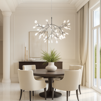 Vuurvlieg hanglamp acryl ijzer Ø80 modern Scandinavisch interieur kroonluchter eetkamer woonkamer design verlichting