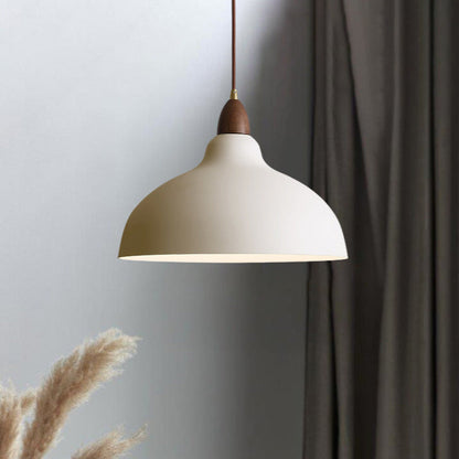 Scandinavische hanglamp hout metaal beige eetkamer keuken verlichting modern minimalistisch design E27 LED verstelbaar