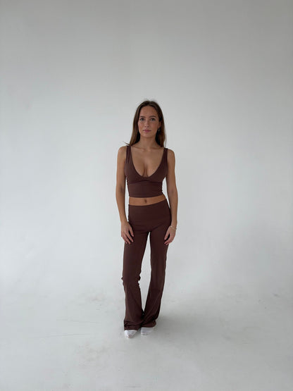 Bruine High Waisted Legging Comfortabel en Stretch