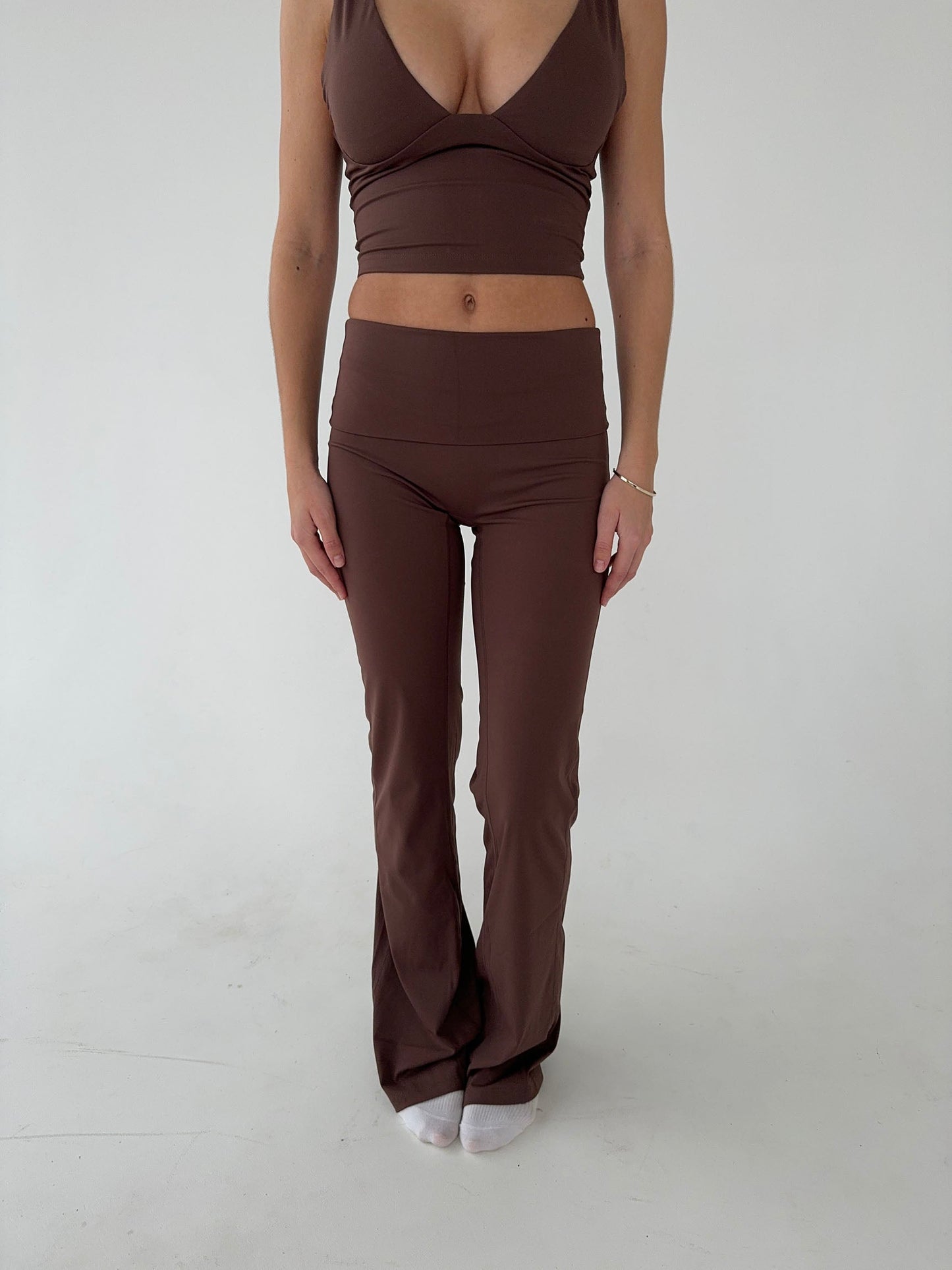 Bruine High Waisted Legging Comfortabel en Stretch