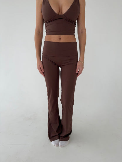 Bruine High Waisted Legging Comfortabel en Stretch