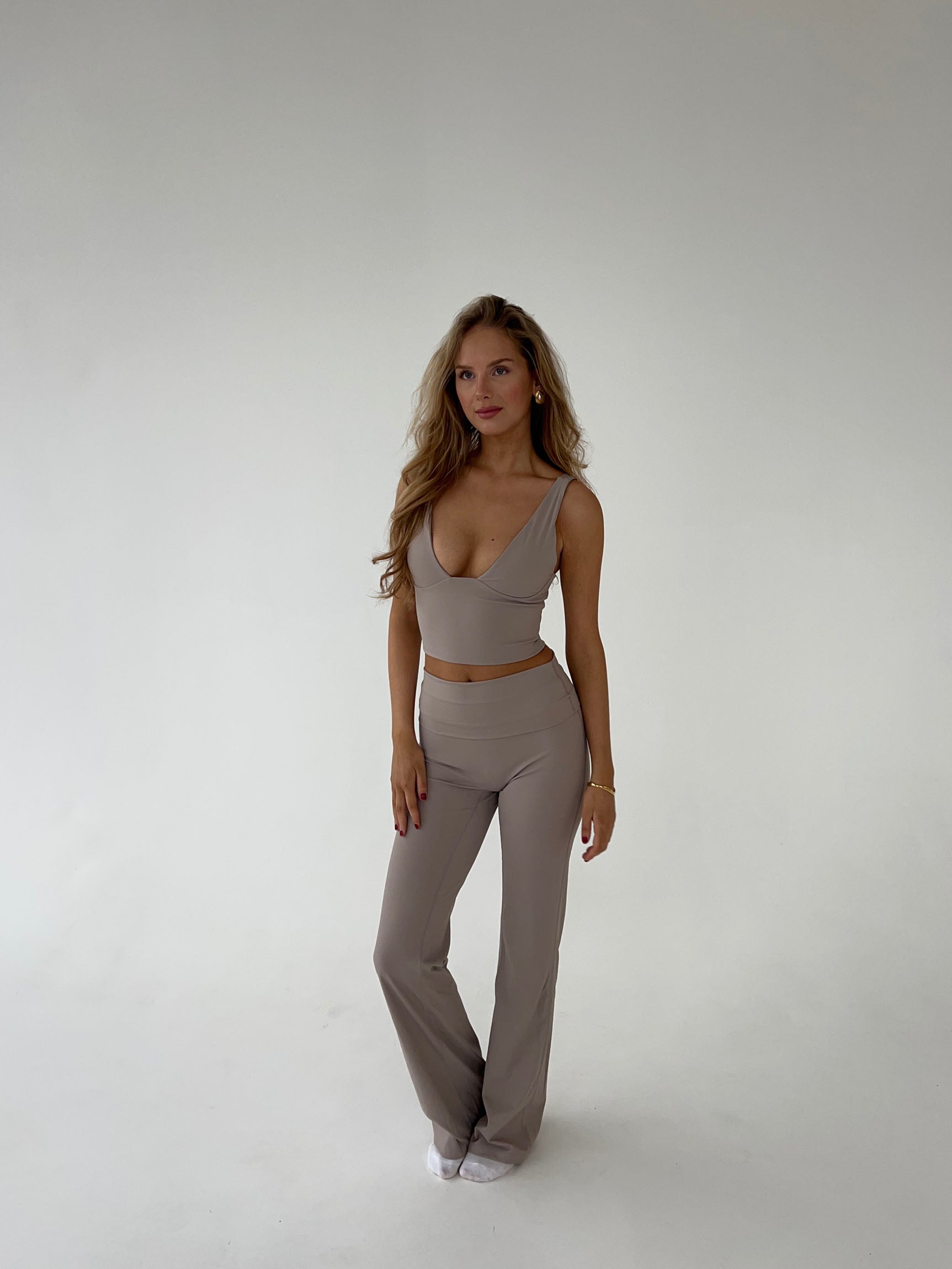 Dames Flared Legging Hoge Taille Stretch Stof - StudioMarella