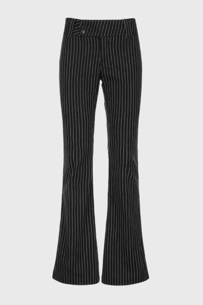 Dames Broek Gestreept Hoge Taille Elegant Flared - StudioMarella
