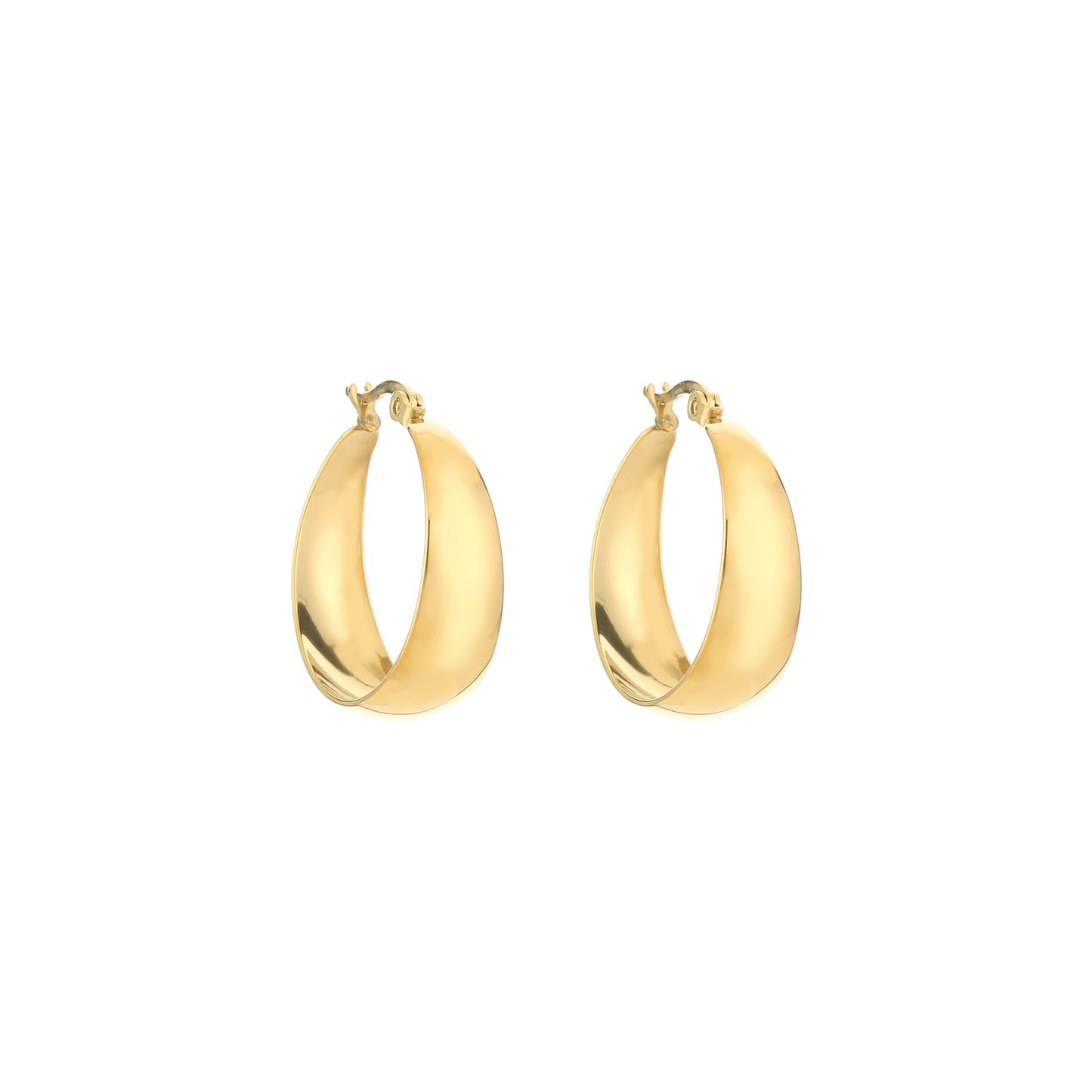 Aiko Oorbellen | Platte Zilveren Hoops 25mm - StudioMarella
