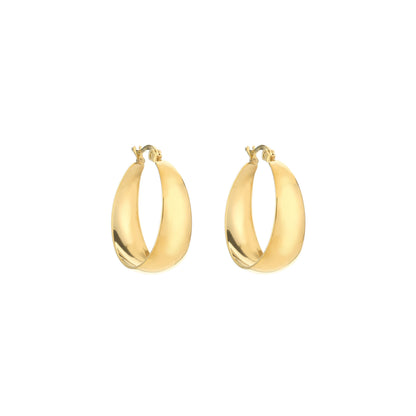 Aiko Oorbellen | Platte Zilveren Hoops 25mm - StudioMarella
