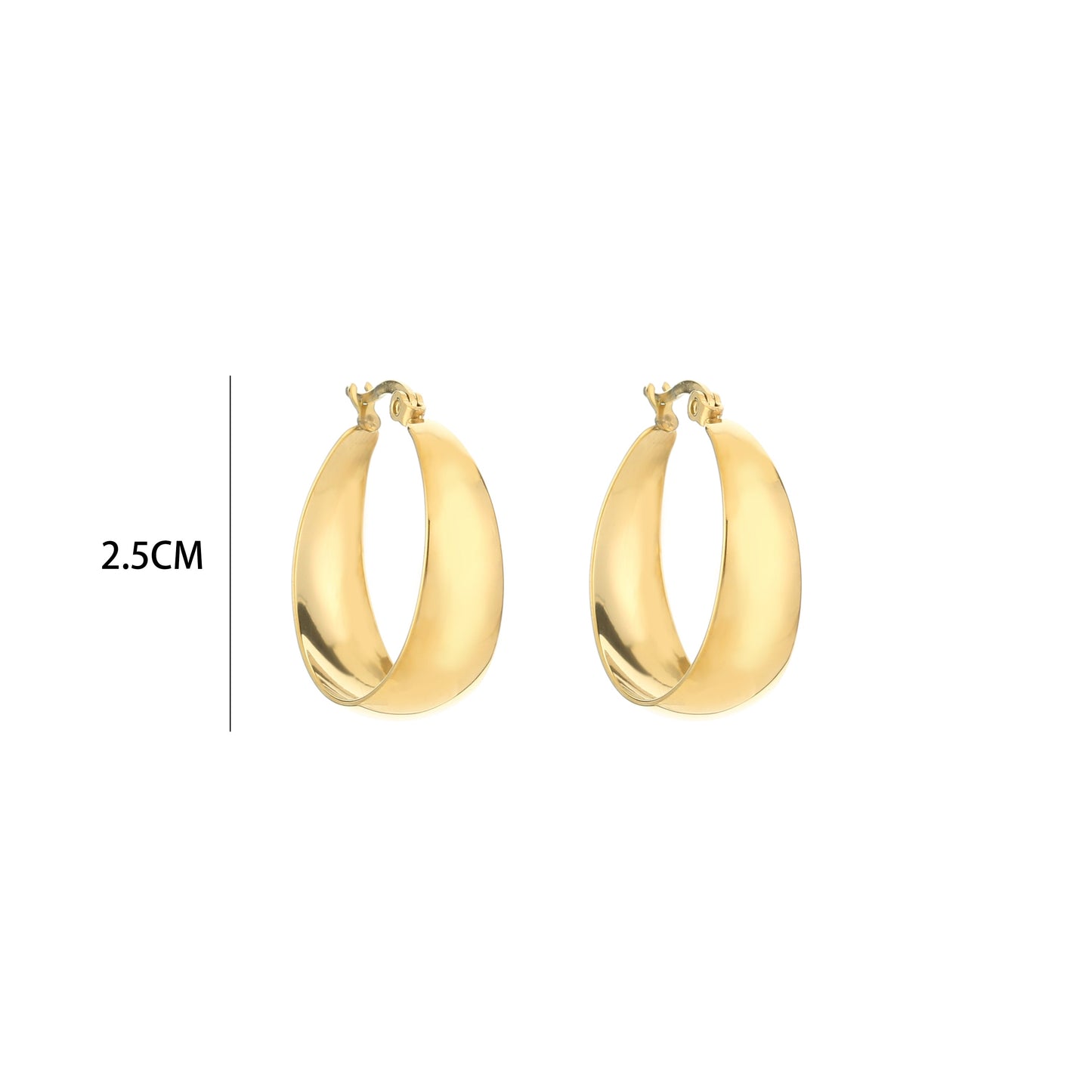 Aiko Oorbellen | Platte Zilveren Hoops 25mm