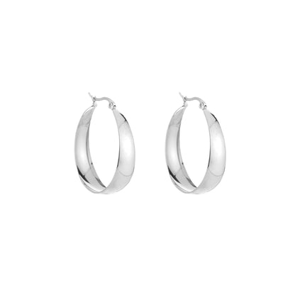 Aiko Oorbellen | Platte Zilveren Hoops 25mm