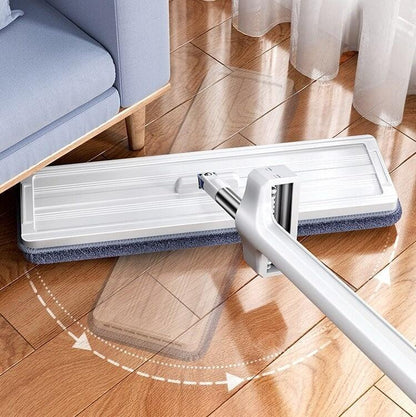 360° Flat Mop met Microvezel & Verstelbare Steel – Streeploos Schoonmaken
