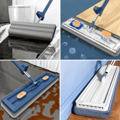360° Flat Mop met Microvezel & Verstelbare Steel – Streeploos Schoonmaken