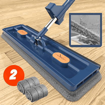 360° Flat Mop met Microvezel & Verstelbare Steel – Streeploos Schoonmaken