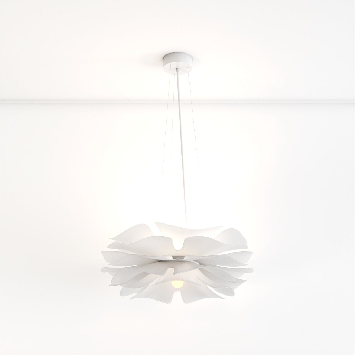 Sculpturale Bloemvormige LED Kroonluchter Met Zachte Lichtverdeling