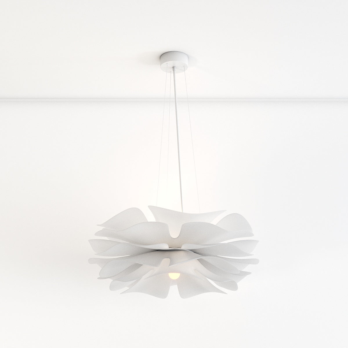 Sculpturale Bloemvormige LED Kroonluchter Met Zachte Lichtverdeling