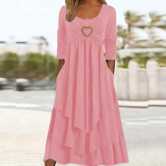 Elegante Avondjurk Simpele Fleur Stijl Jurk - StudioMarella