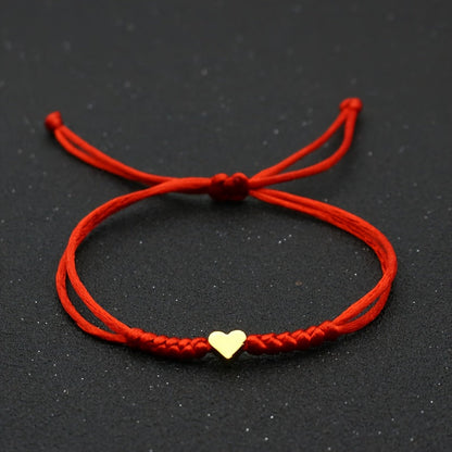 Gevlochten Armband Hartvormig met Bloem Detail - StudioMarella