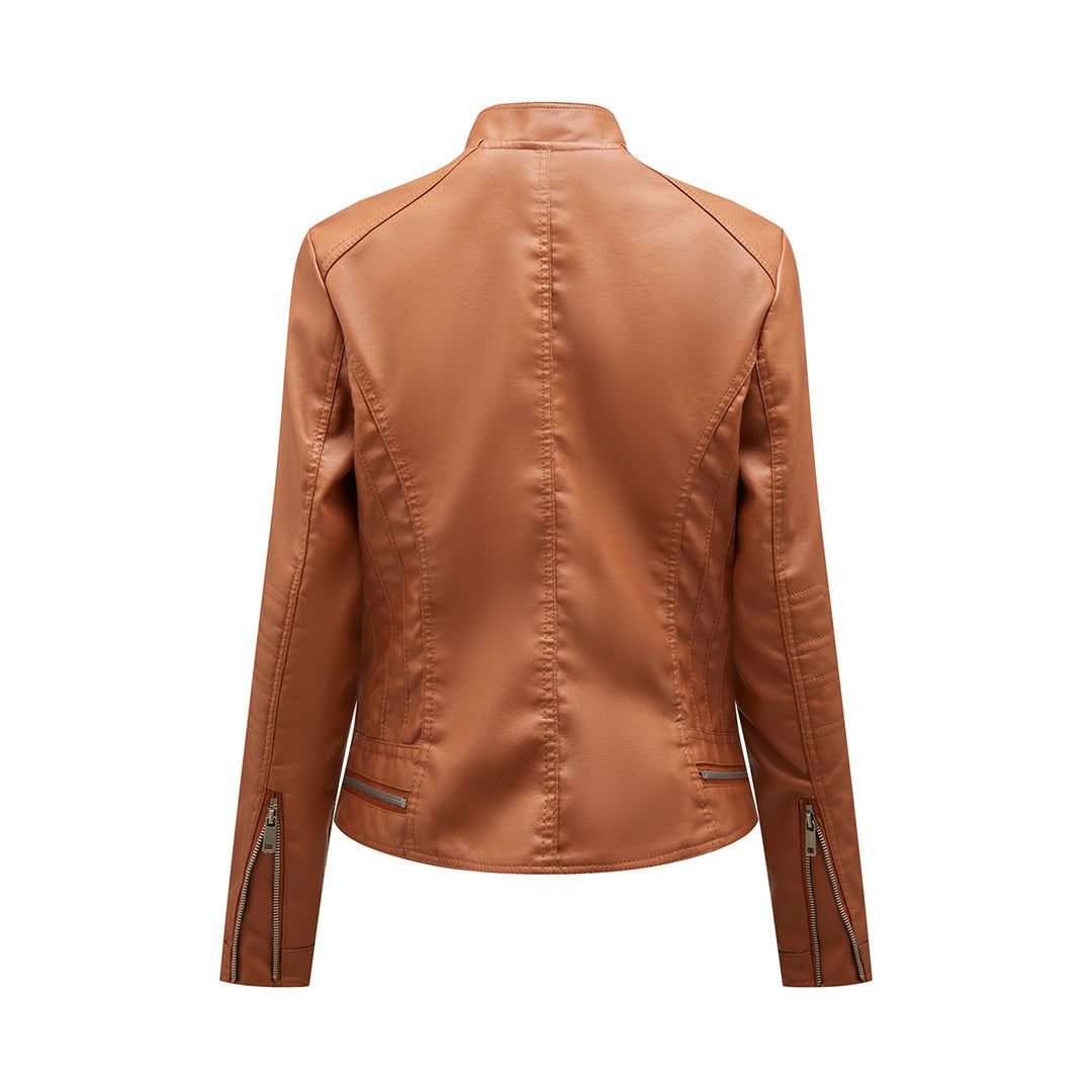 Fleur | Stijlvolle leren jas in de kleur Zwart voor dames in stijl ideaal voor de herfst.