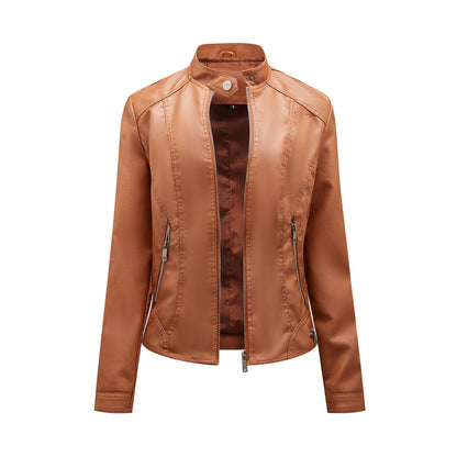 Fleur | Stijlvolle leren jas in de kleur Kameel voor dames in stijl ideaal voor de herfst.