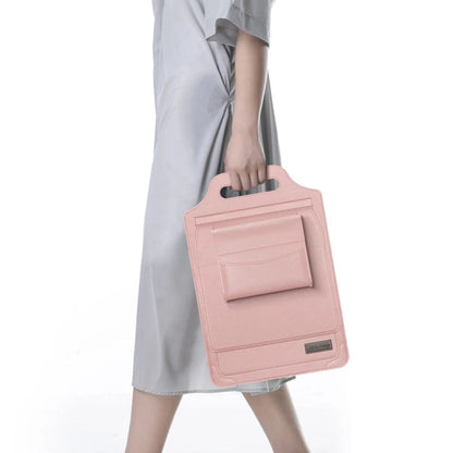 Luxe Laptop Sleeve met Verstelbare Standaard | Ergonomisch PU-Leer Werkstation voor 11-15.6 Inch | Mobiele Kantooroplossing